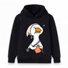 Kids Boys Girls Cute Cartoon Knitting Duck Print Pullover Hoodie Soft Casual Long Sleeve Hooded Sweatshirt Warm Tops For Daily Wear Streetwear