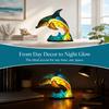 7.09x3.94in Dolphin Night Light USB Plug Powered Resin Nightlight Dolphin Table Lamp Desktop Decor