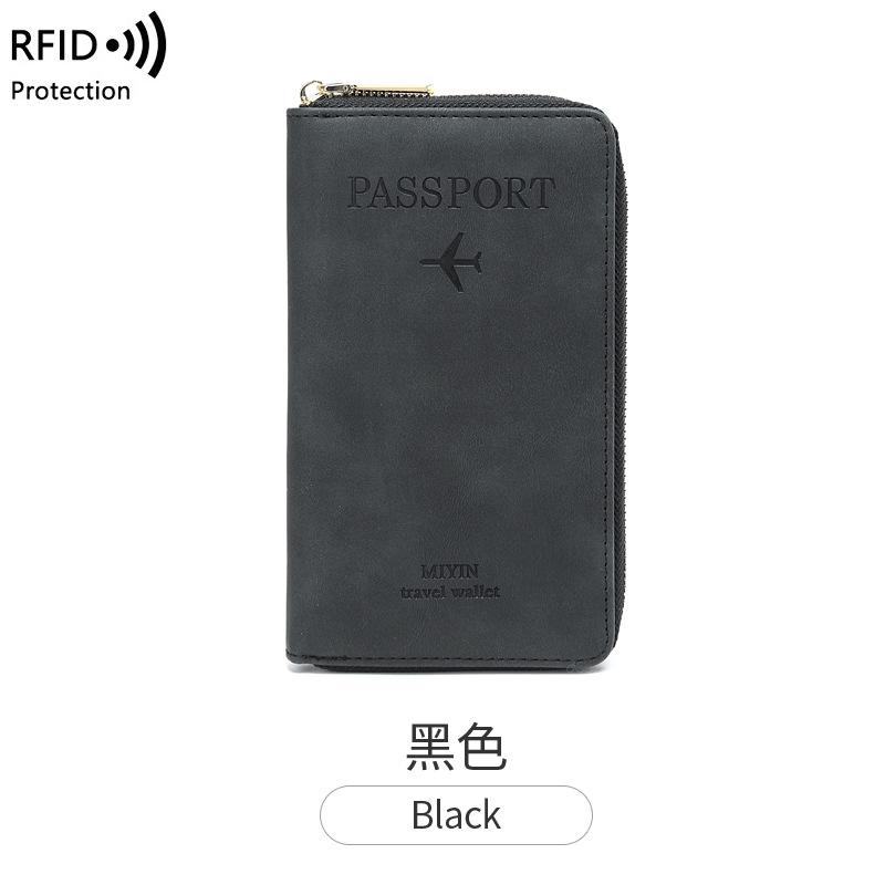 

Новый длинный кошелек, хранилище для билетов и документов, дорожный кошелек для мобильного телефона, многофункциональная сумка-паспорт на молнии чёрный