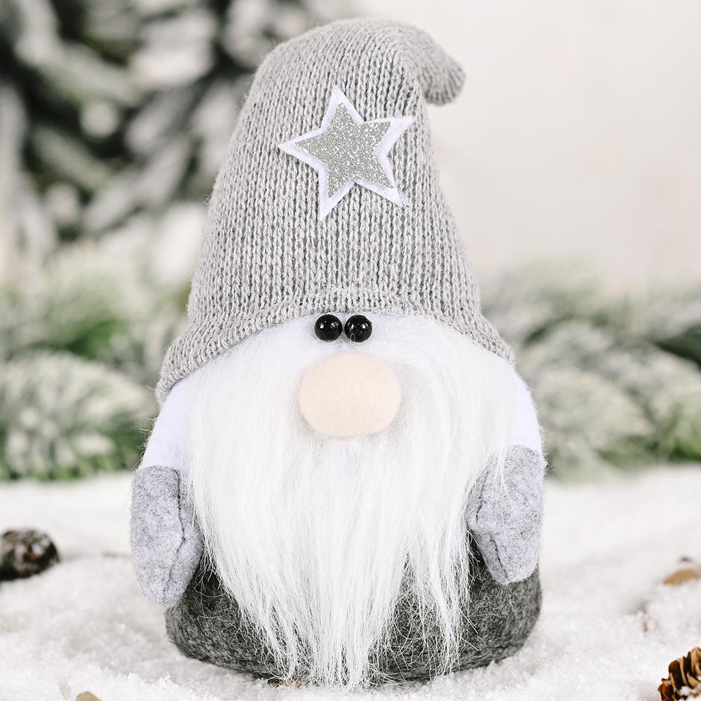 

1 шт. Рождественская мини-кукла, мультяшный Санта-Клаус, настольное украшение для спальни, домашний декоративный подарок Grey Hat