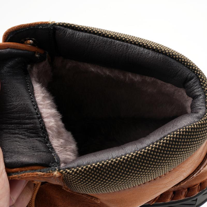 Herren Retro Echtleder Freizeitschuhe Winter Plus Samt Stiefeletten Frühling/Herbst Herrenstiefel