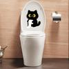 Klebe-WC-Sticker, Wandaufkleber mit schwarzem Katzenmotiv, Wasserdichter Dekorationsaufkleber ohne Kleberückstände, Einfach anzubringen und zu entfernen, Badezimmerdekoration