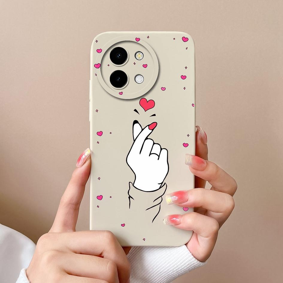Cover Morbida in Silicone Per Vivo Y38 Y03 Y200i T3x Y28 4G 5G Custodia per Telefono Alta Qualità Lusso Cuore Amore Capa Protezione Schermo Bumper Carini Per Vivo Shell
