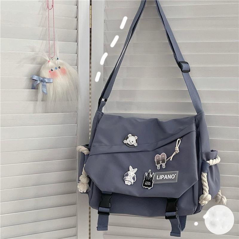 

Женские нейлоновые сумки через плечо, унисекс, большая вместимость, сумки через плечо для подростков, школьные сумки для школьников синий