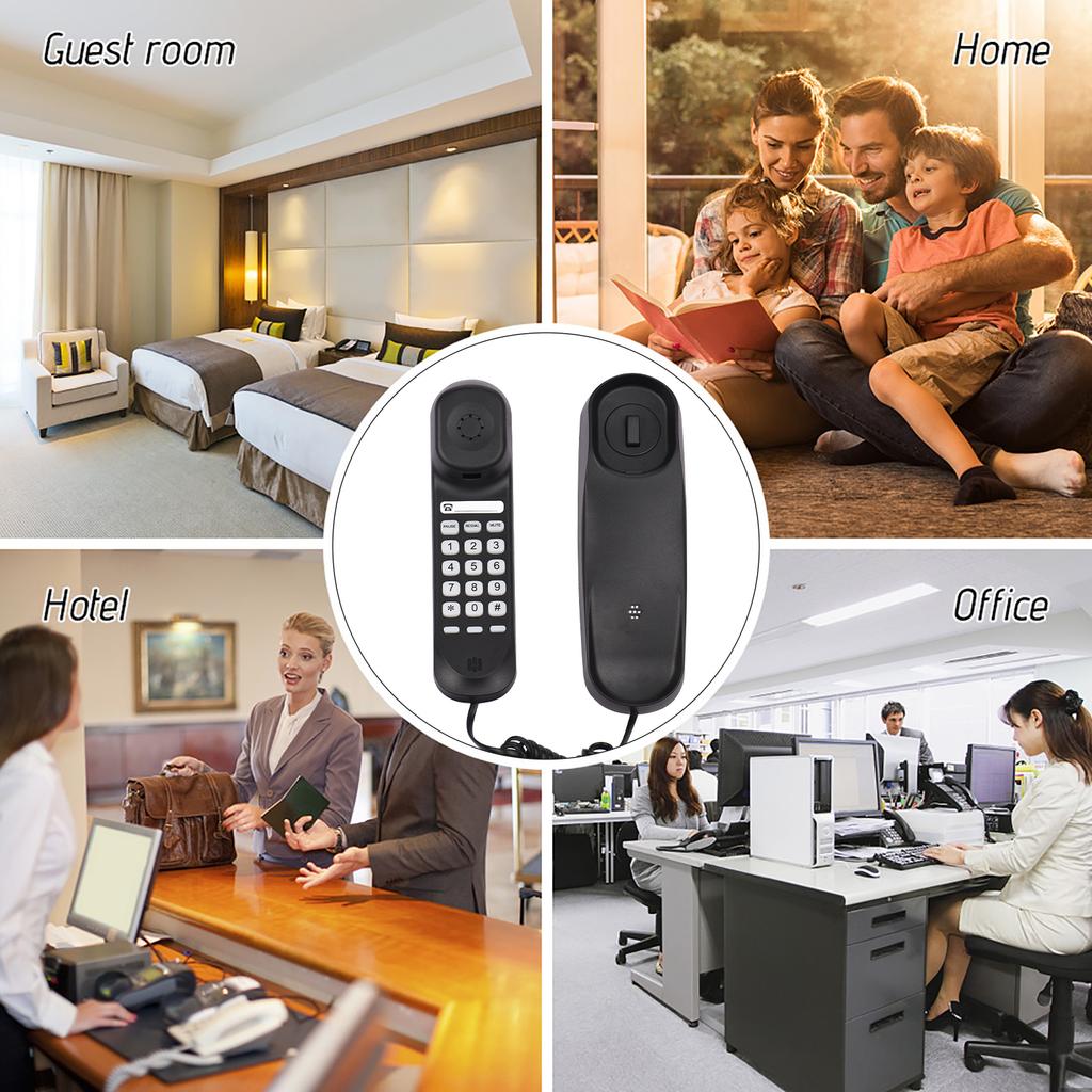 Desktop Corded Landline Phone Fixed Telephone Wall Mountable Supports MuteCelsius PauseCelsiusRedial Functions for Home Hotel Bank Call Ce