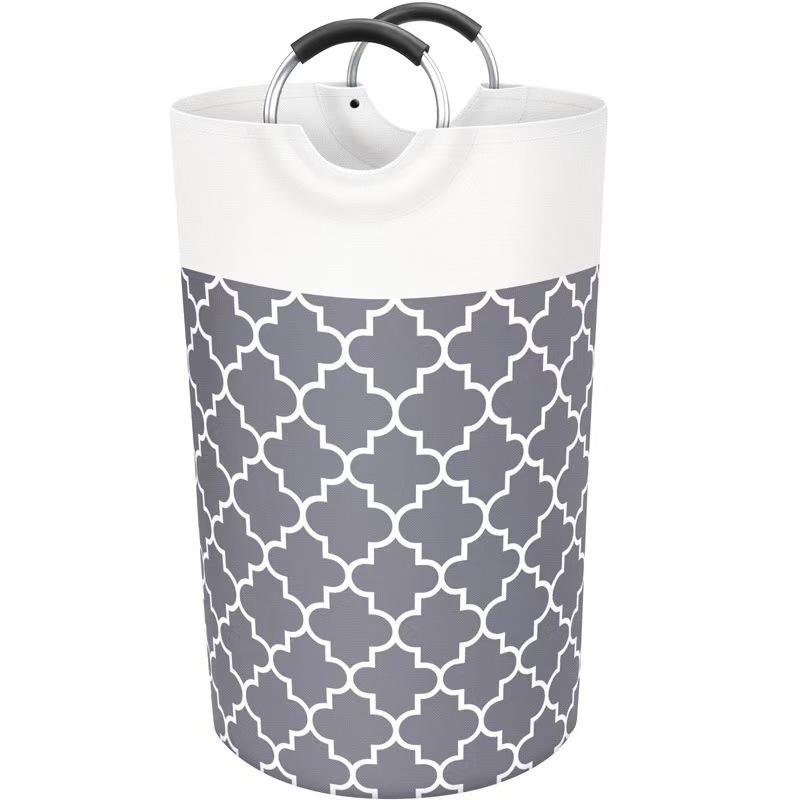 Foldable Striped Laundry Basket – Large Capacity Fabric Hamper for Dirty Clothes Storage