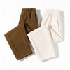 2022 Autumn Winter Korean Stytle Pants Women Thicker Soft Stylish Solid Bottom High StreetSimple Elastic Waist Feminine Trouser