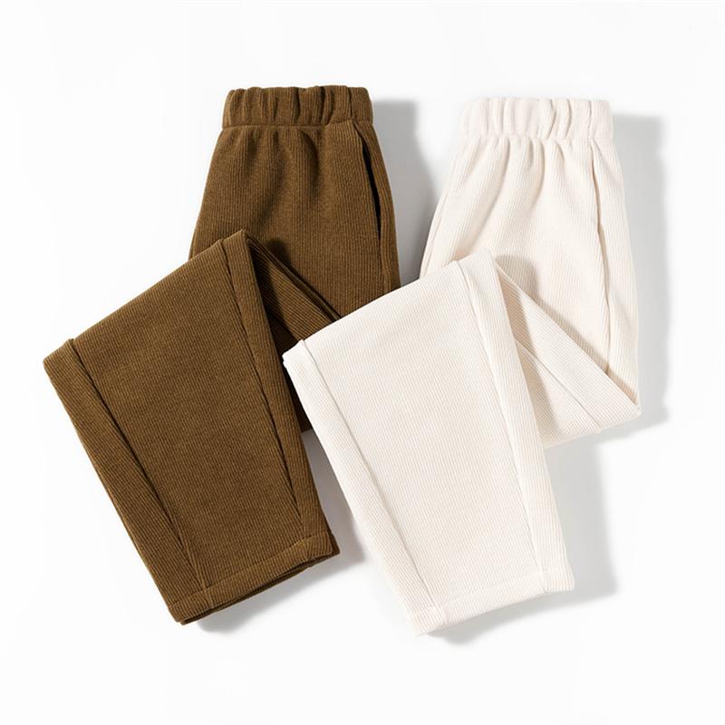 2022 Autumn Winter Korean Stytle Pants Women Thicker Soft Stylish Solid Bottom High StreetSimple Elastic Waist Feminine Trouser