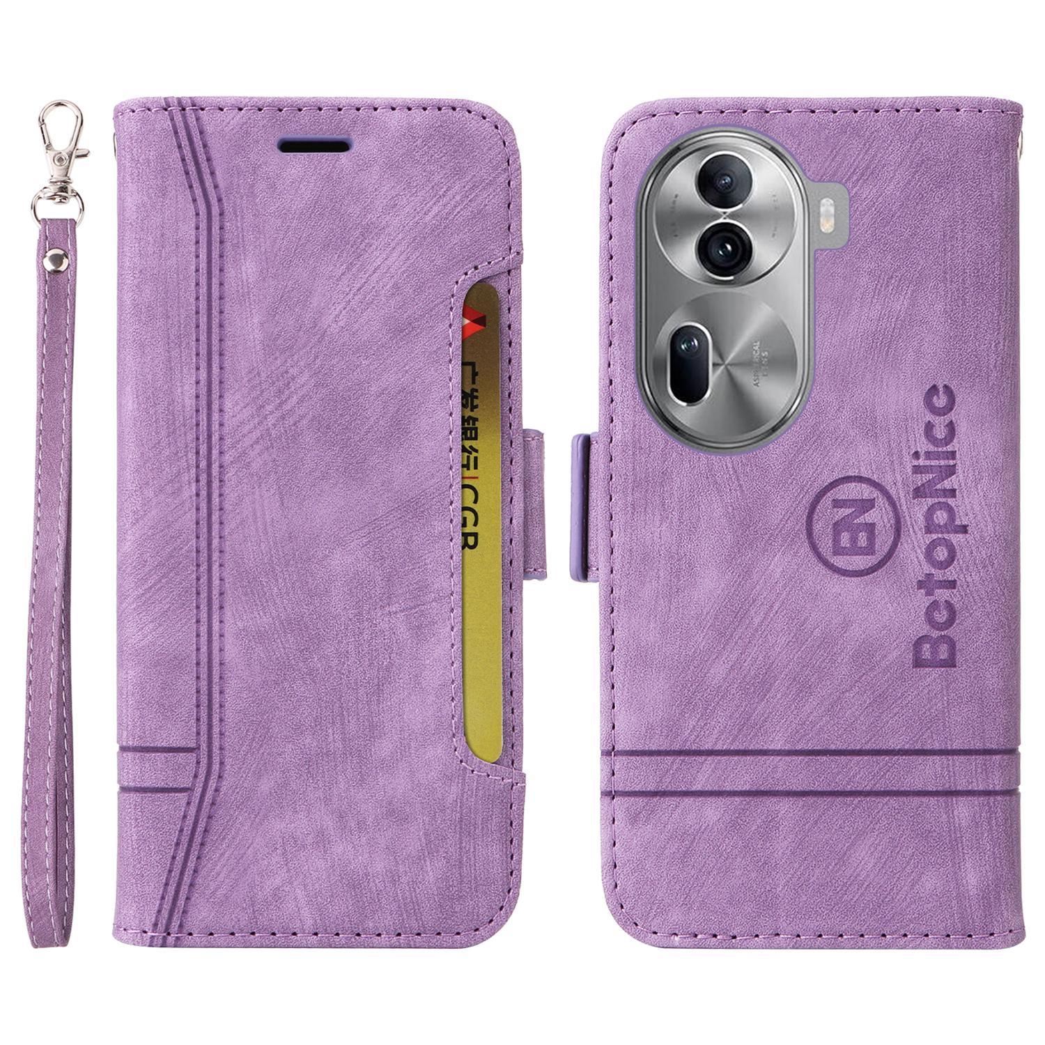 

BETOPNICE 001 for Oppo Reno11 Pro 5G (Global)/Reno11 (China) 5G Case Magnetic Flip Stand Protective Cover Purple