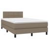 Exclusive House - Slatted Bed Base with Taupe Mattress 120x190 Cm Fabric