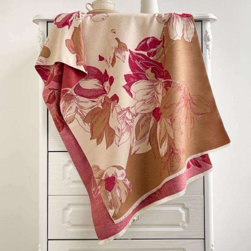 New Jacquard Premium Imitation Cashmere Scarf Women's Winter Double-sided Warm Scarf Versatile Thickened Shawl