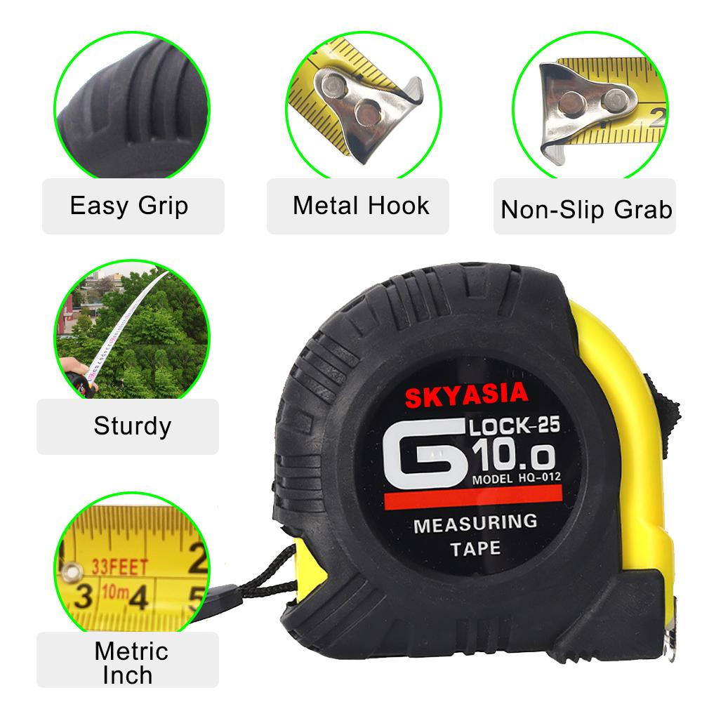 10M Stainless Steel Tape Measuring Construction Tool Measuring Tape Mesure Metric And Feet Ruler Fita Metrica Construction Tools