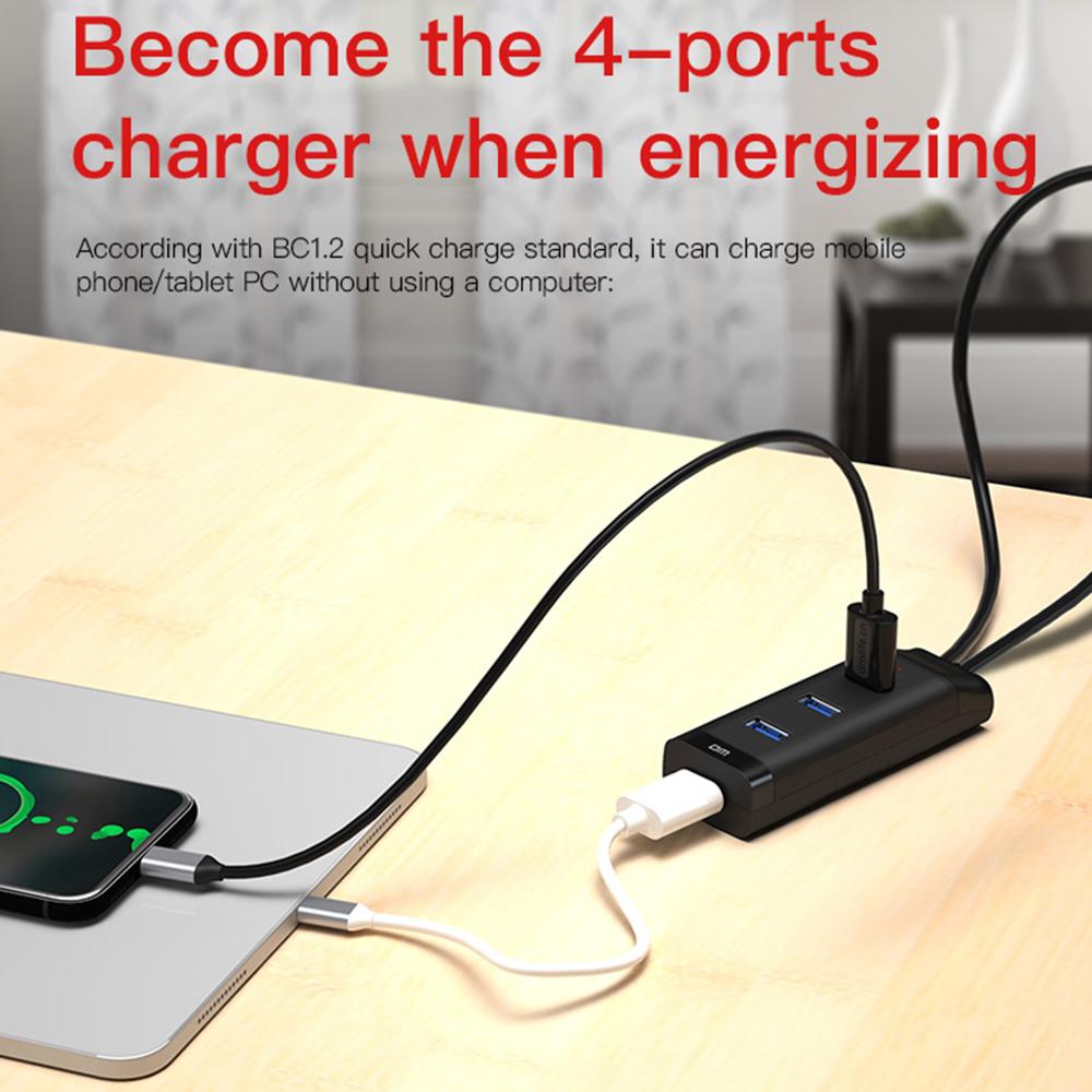 DM CHB007 4 Ports USB 3.0 Hub 5Gbps High Speed Transfer Docking Station with 120cm Cable