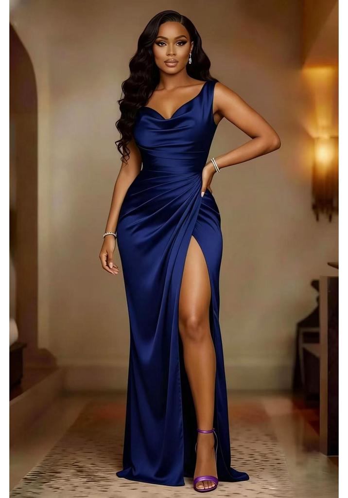 2026 Damen Sommerkleid in schmaler Passform, einfarbig - Leichter Luxus, High-End-Stil