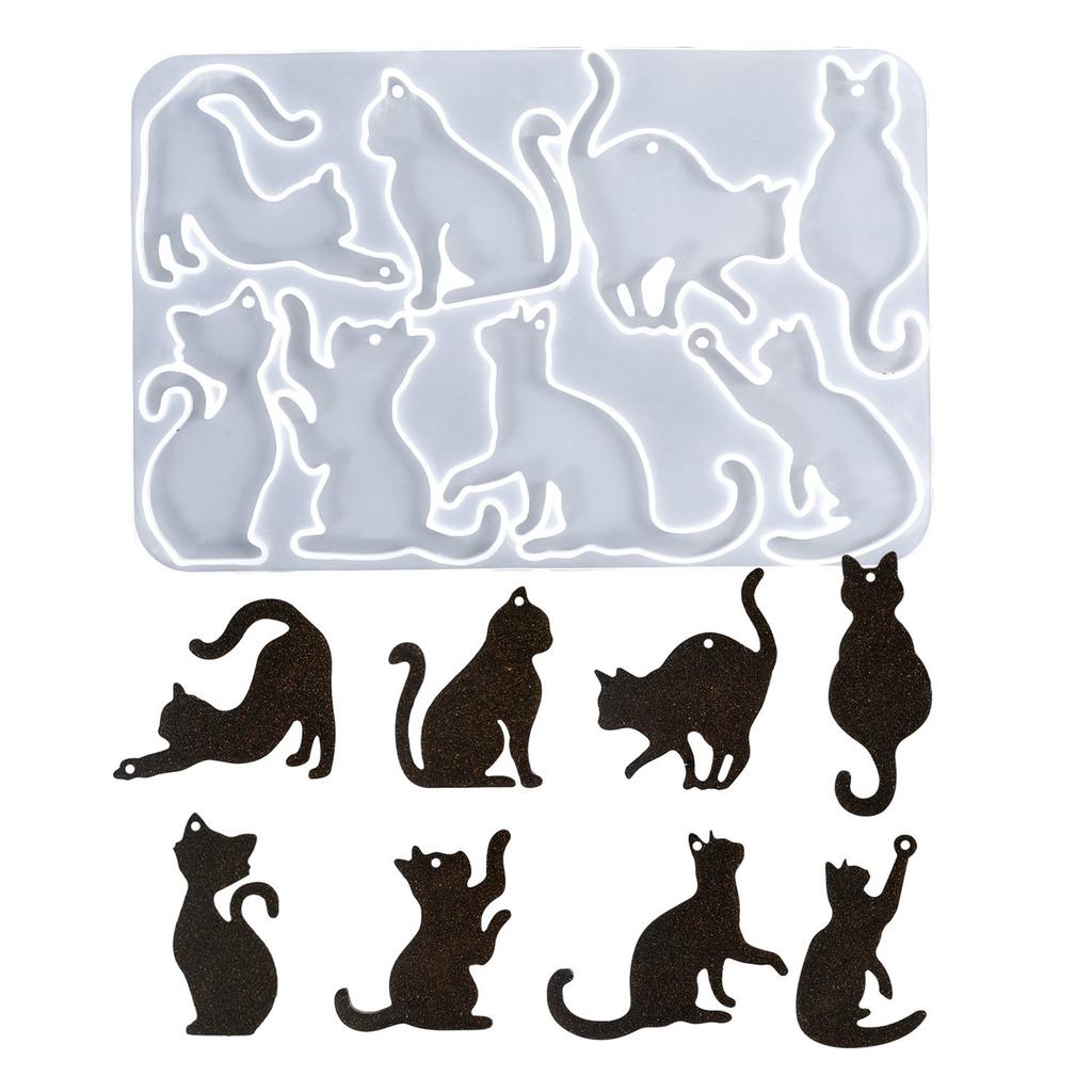 Premium Silicone Mold With 8 Cavity Cat Shapes For Jewelry Designers And DIY Enthusiasts Clear And Non Stick