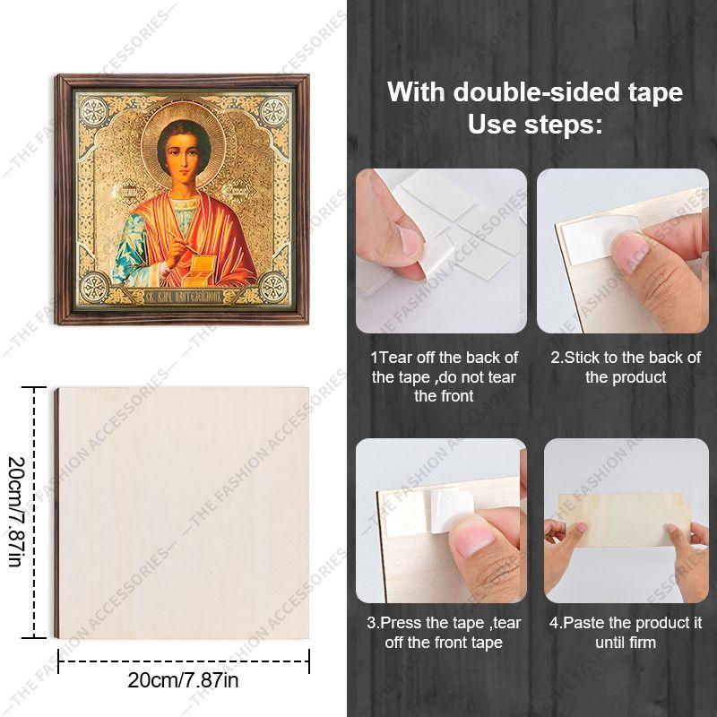 Dekoratiivne maalimine õigeusu ikoonidele, Pühitsetud ikoon "Püha Panteleimon Tervendaja", Fotoraami maalimine, Kristlik seinakunst, 20cm*20cm, Vaimulik kingitus