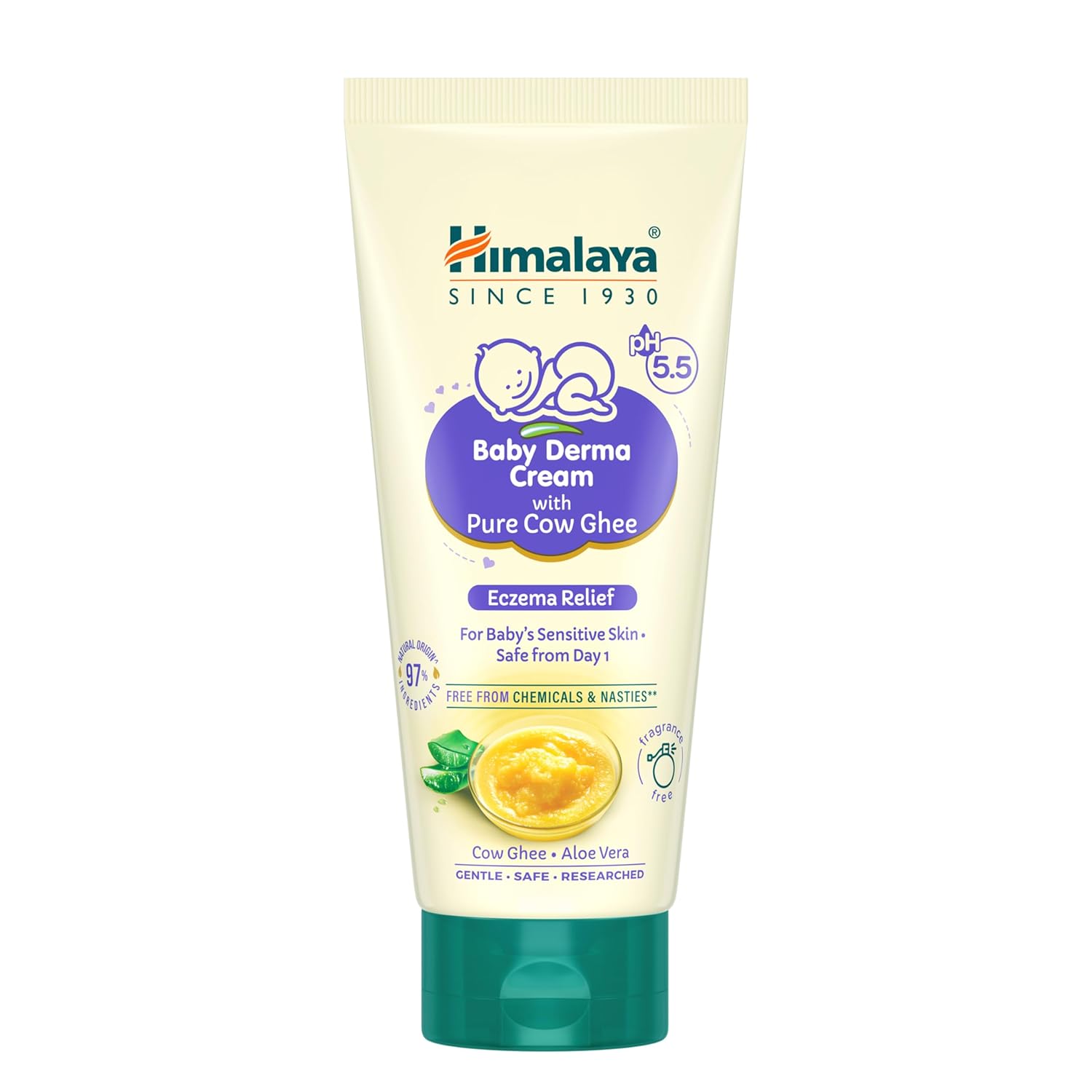 

Himalaya Baby Derma Cream 50g Pack of 1 for Dry Sensitive Skin Eczema Relief Moisturizer