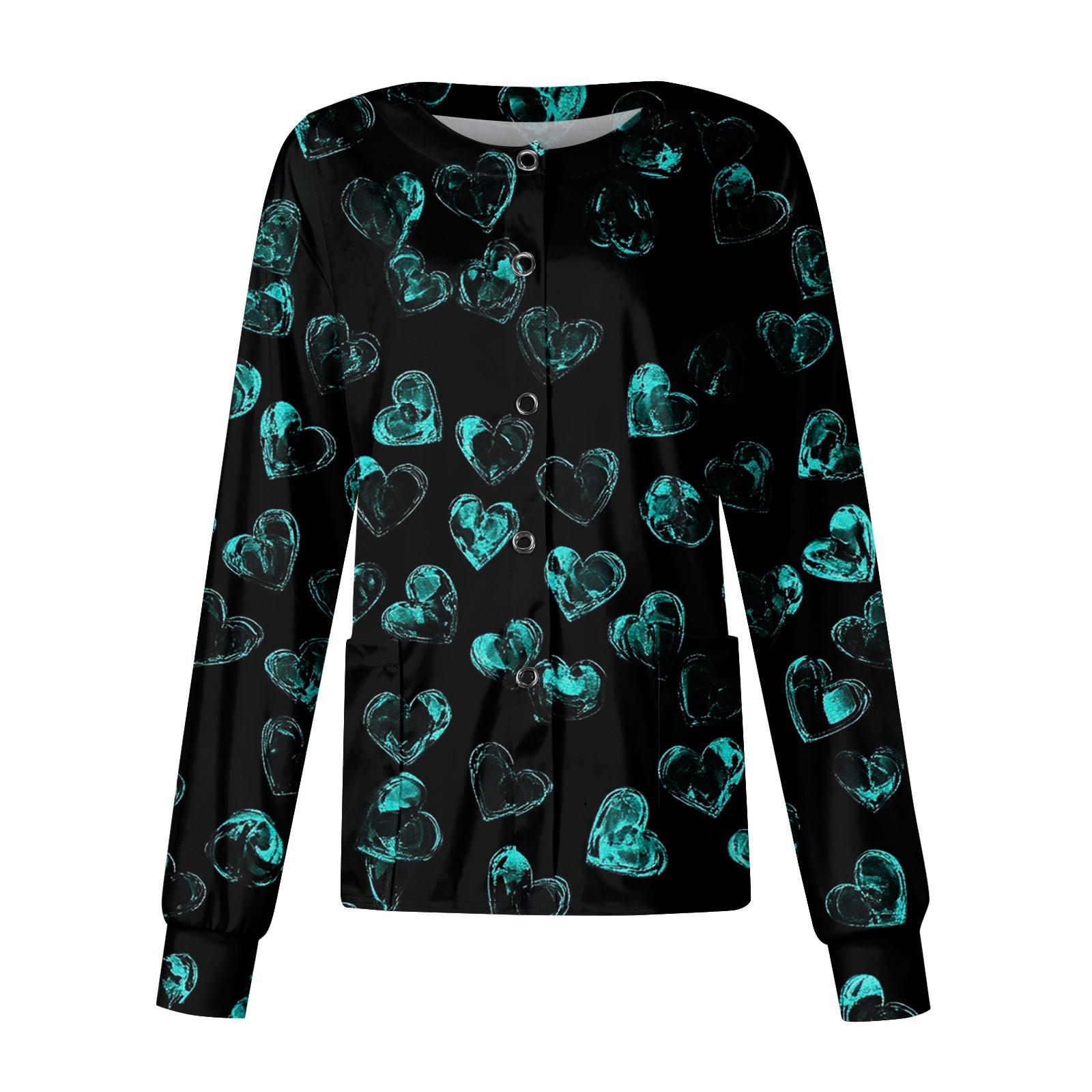 Женский повседневный однобортный однобортный кардиган с длинным рукавом и принтом — фото 9