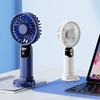 New Portable Handheld Fan with LED Digital Display 6 Speed Adjustable Small Cooling Fan Base Can Be Used As Mobile Phone Stand