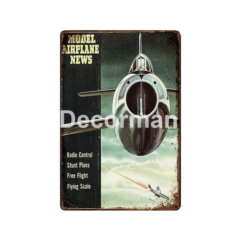 [ DecorMan ] Fighter US ARMY TroopsMetal Signs Airplane Decor LT-1988
