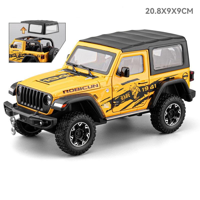 1:24 Wrangler Rubicon Tank 500 SUV Model Car Toy Shock Absorption Wheel Steering Sound Light Off-road Vehicle Models Boys Gifts