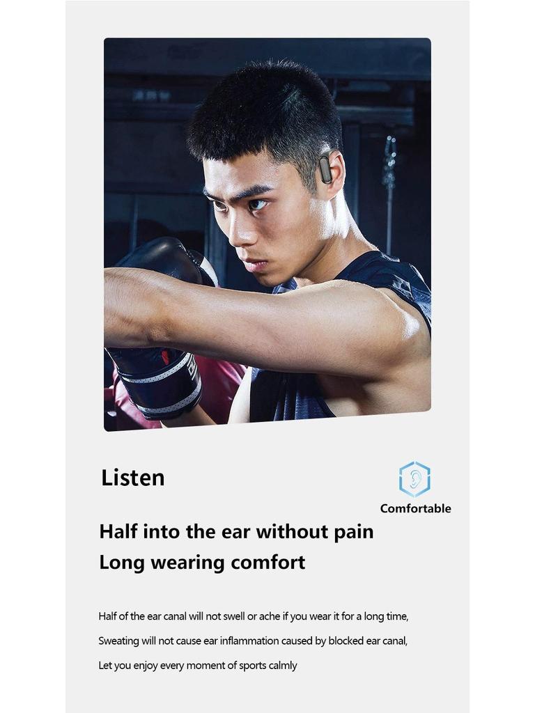 A520 Wireless Bluetooth Sports Ear-Hook Headset: Ultra-Long Battery, Waterproof, Stereo, Open Design.