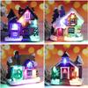 Mini Weihnachts Haus Möbel Puppenhaus LED Haus Dekorieren Licht Mit Harz Miniatur Haus Heimdekoration Weihnachtsgeschenke