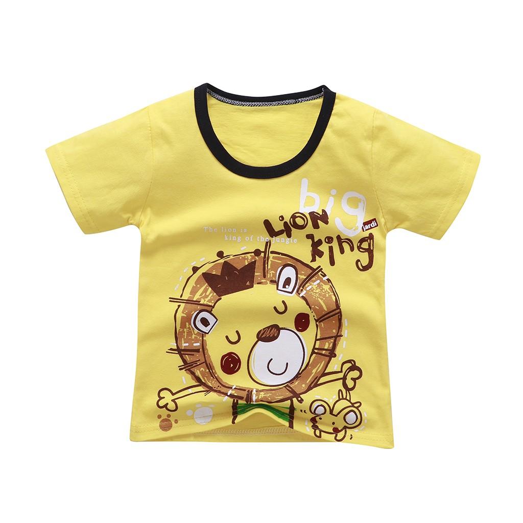 Toddler Child Baby Boys Girls Short Sleeve Cartoon Tops Shirt+Pants Outfits Set