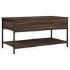 Coffee Table Brown Oak Look 100 X 50 X 50 Cm Engineered Wood Metal