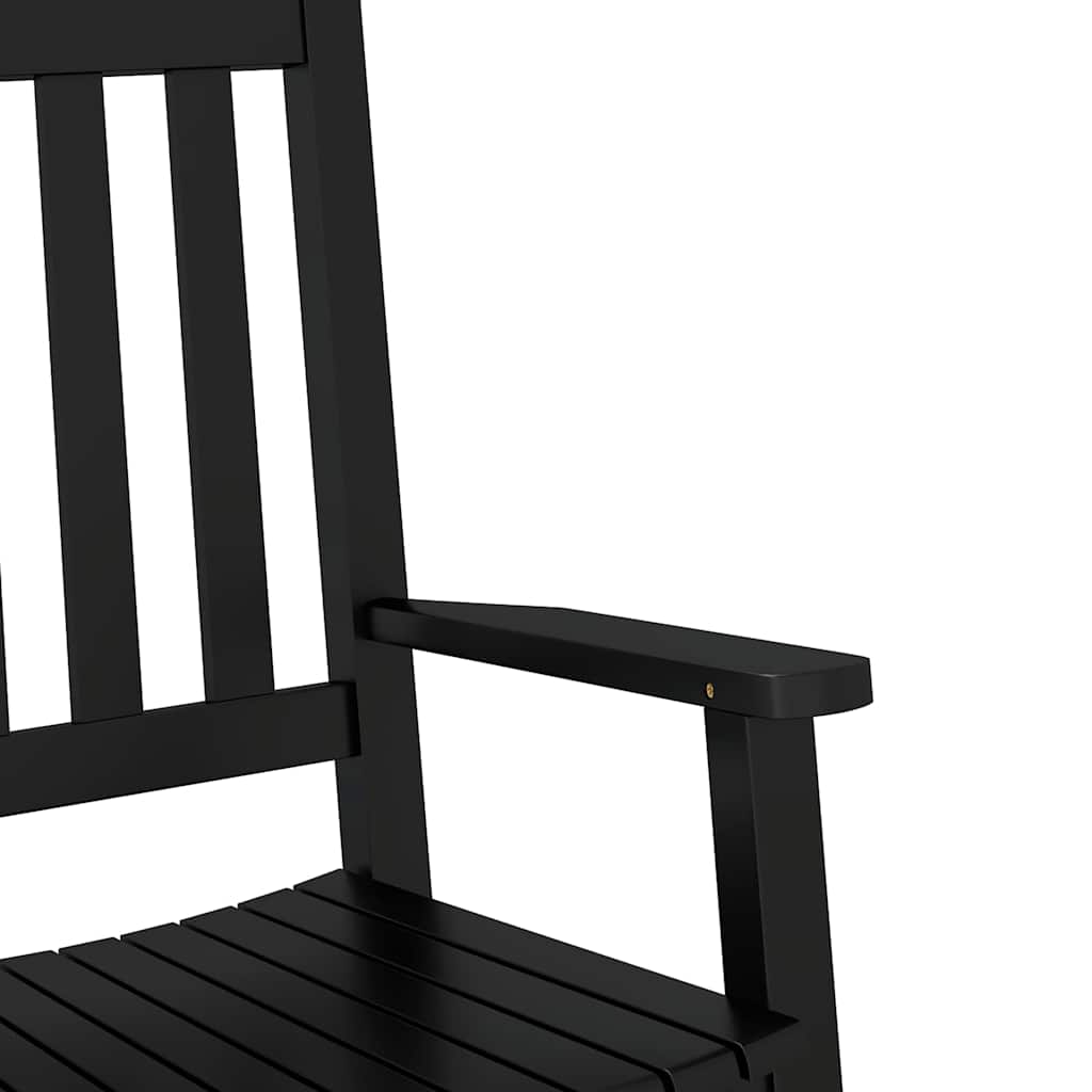 Kids  Rocking Chair Black Solid Poplar Wood