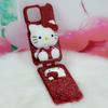 Phone Case IPhone 11 12 13 14 15 Pro Max Cute Kitten Flip Cover With Rhinestones Shockproof TPU