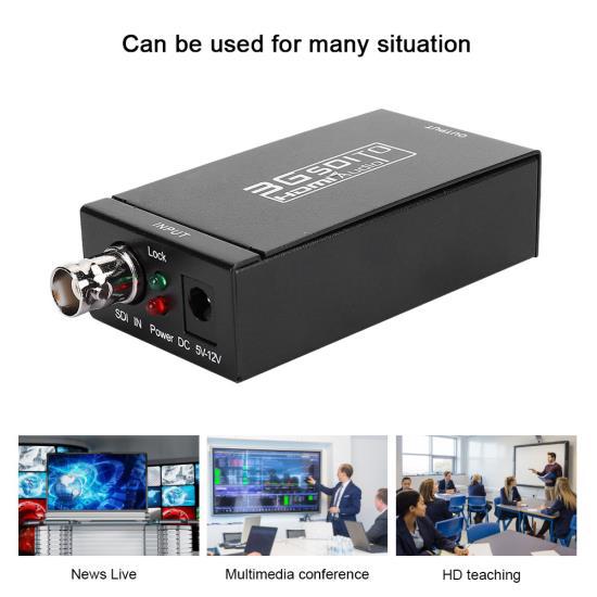 SDI To HDMI Converter Camera To TV High Definition Switch Box Black 3G SDI Interface Support HDMI1.3 110‑240V Noir Prise EU