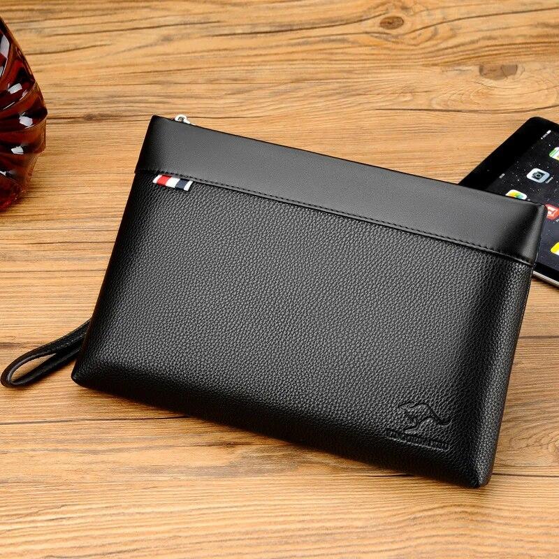 

Large Capacity Leather Clutch Bag for Men, Luxury Handbag for Phone, Famous Brand Pouch for Boy, Wallet, Designer,