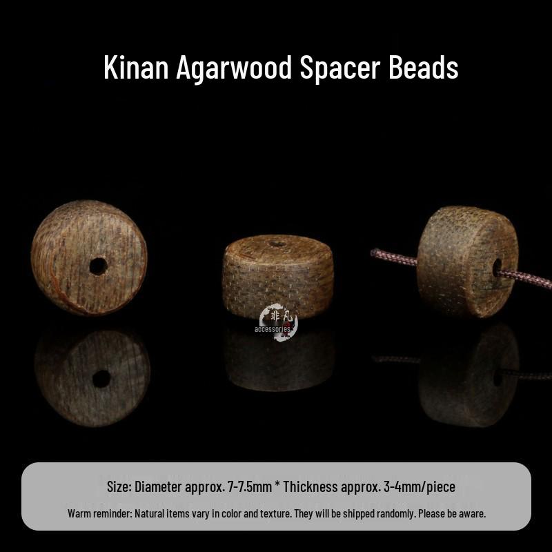 Agarwood Kynam Incense Spacer Beads: Grade-A Buddhist Bracelets & DIY Wooden Ornaments.