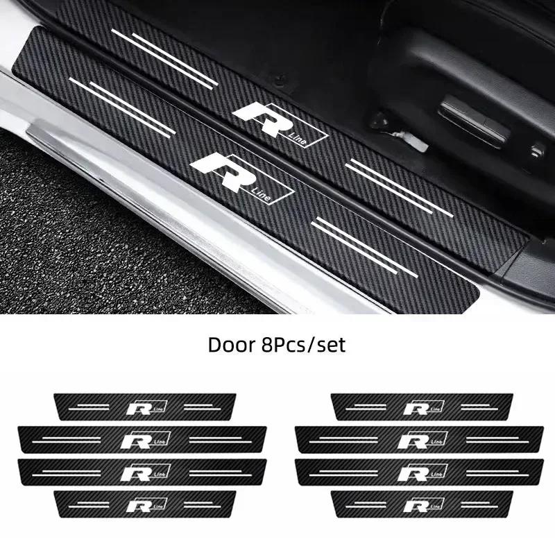 Car Door Sill Protector Sticker Threshold Non-slip Pad Mat For VW GTI Rline Polo Golf 6 7 Passat CC Tiguan Arteon T-ROC Scirocco Zr8