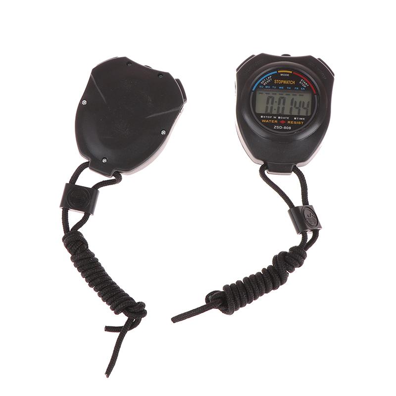 1Pc Lcd Timer Stop Watch Timer Tool Black  Portable Waterproof Chronometer Handheld Stopwatch Digital Sport Stopwatch