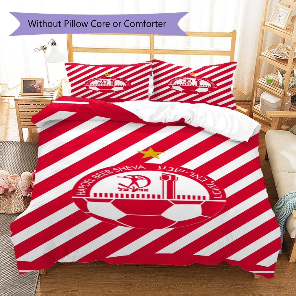 Hapoel Jerusalem Pattern Bedding Set Quilt Cover Pillowcase Home Decor Gift (1 * duvet cover + 2 * pillowcase, without core)