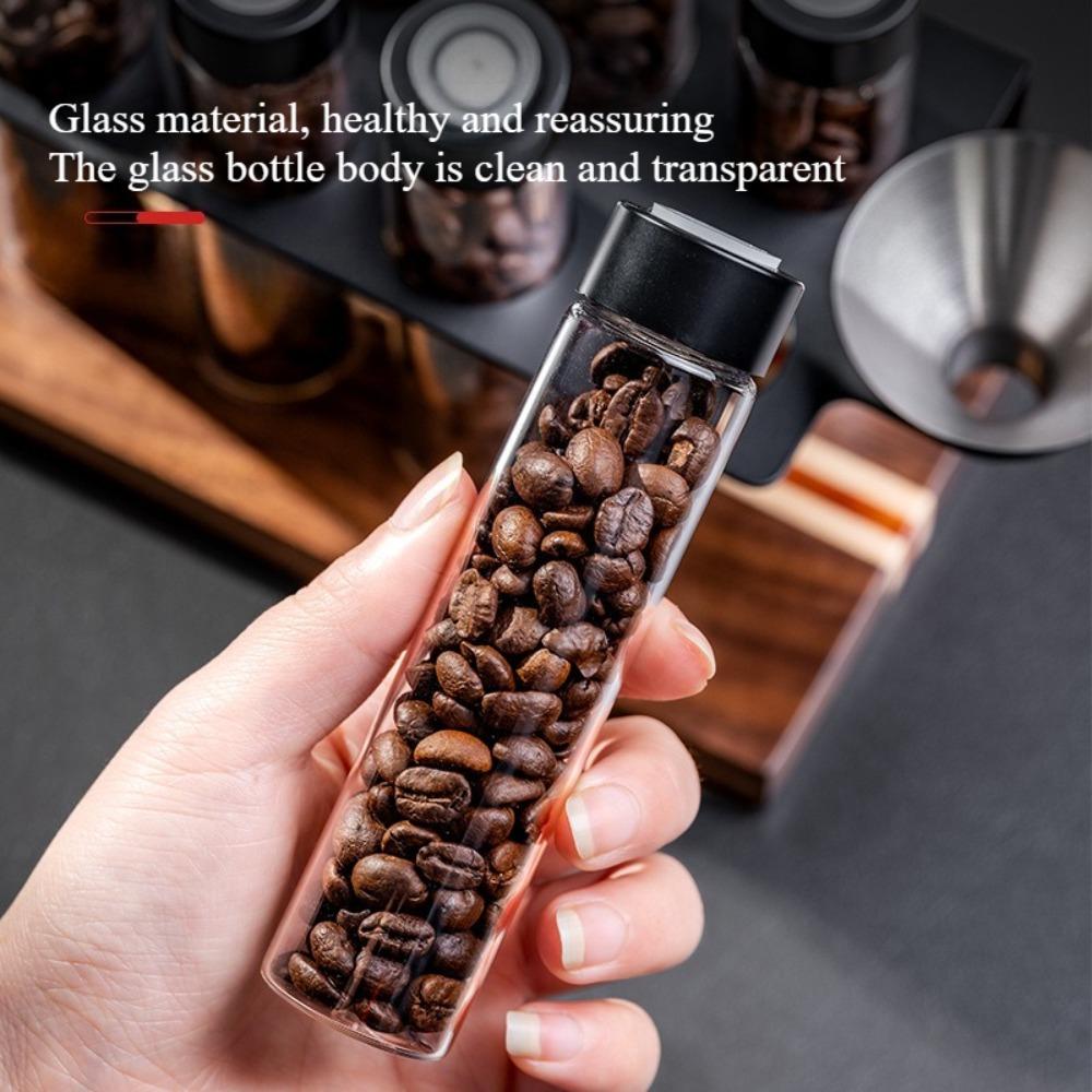 Coffee Bean Sealed Jar Display Rack Transparent Storage Tube with One-way Exhaust Valve Airtight Aroma Jar for Coffee Storage KFS-fc98