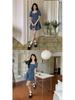 2025 Summer Women's Lace Denim Short Dress - Age-Reducing Design, Slimming Tummy Control, Thin Style