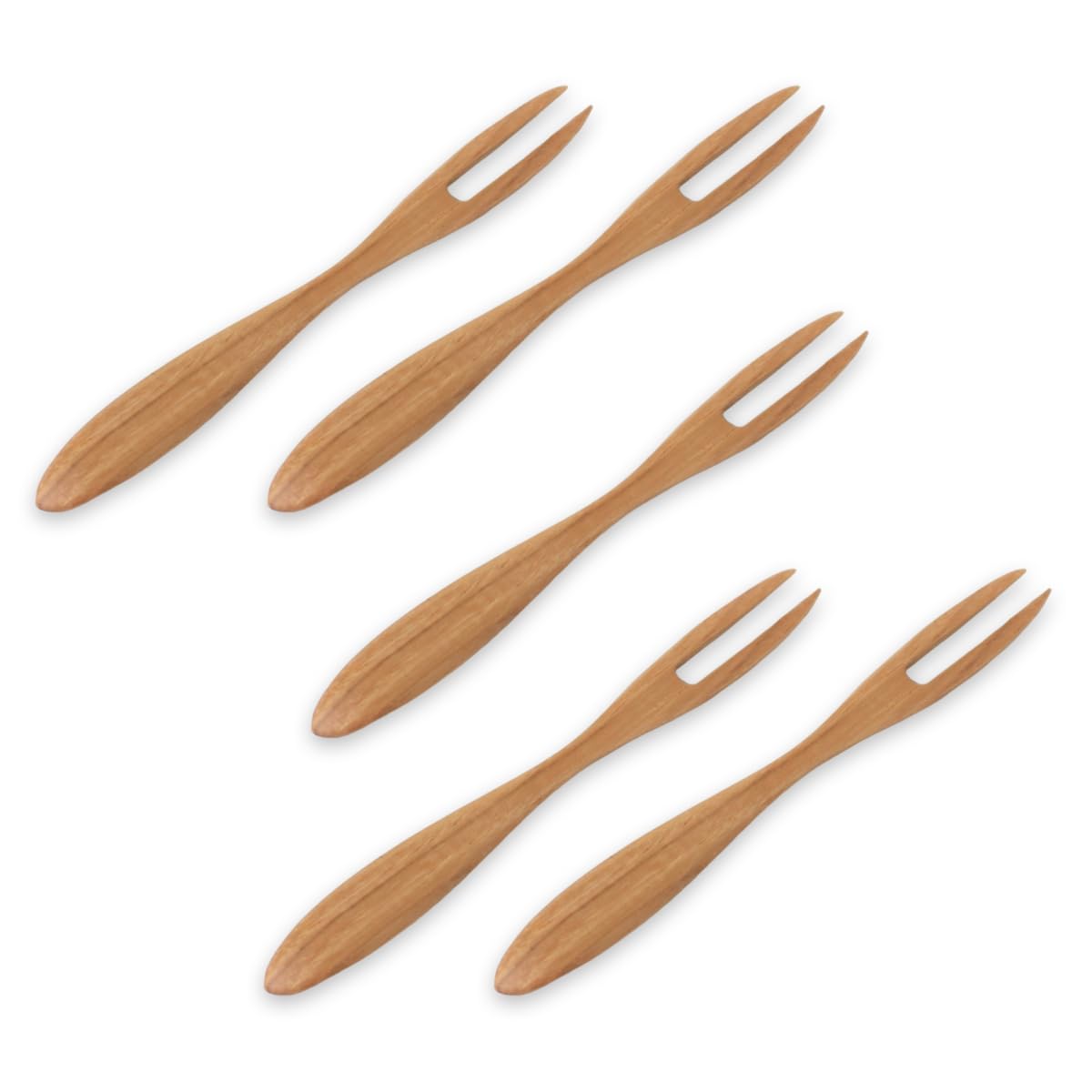 

Wooden Chestnut Wood Fork Set of Current model J-kitchens 5, Two-pronged, 12x1.3cm