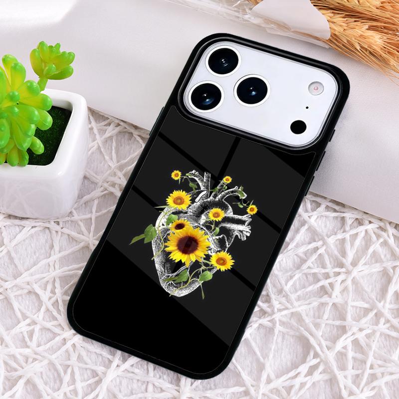 Flower Heart Phone Case for iPhone 17 Air 16 15 11 12 14 13 Pro Max Shockproof Cover