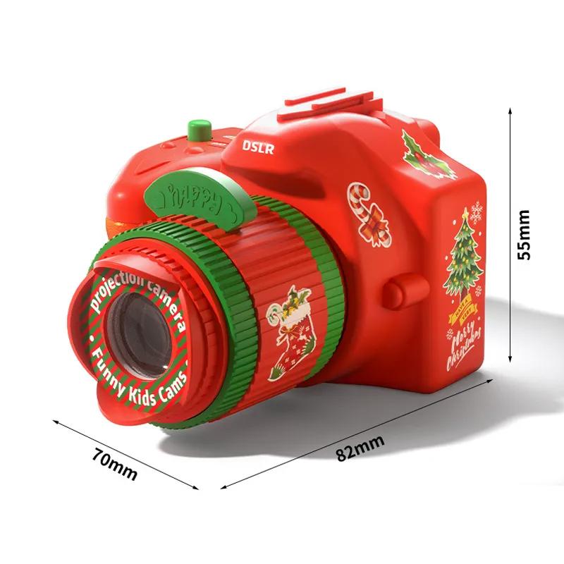 Christmas Projection Toys Children Cartoon Light Up Santa Claus Pattern Games Early Education Christmas Projector Camera Gifts