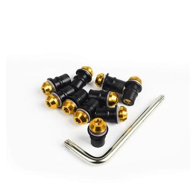 10pcs Motorcycle Windscreen Bolt Fastening Screws for Honda CRF1100L CRF1000L XRV750 5mm Motorcycle Windshield Bolt Screw Nuts Fasteners (Yellow)