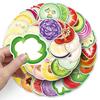 50 Pieces of Vegetable and Fruit Cut Face Graffiti Stickers Personalized Cartoon Hand-painted Decorative Mobile Phone Case Stickers