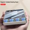 Samsung Z Flip7 Magnetic Case with Rotating Stand and Full Coverage Hinge Protection