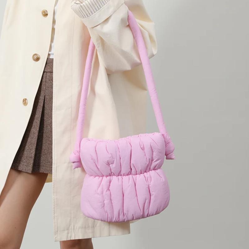 Niche Design Dopamine Nylon Shoulder Bag Sweet Mini Tote Triple Crossbody Bag for Women