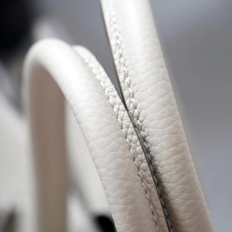 Høykvalitets spesiallaget semi-vokset tråd semi-håndsøm stålbeslag importert togo toppnarvet kuskinn håndveske med en følelse av luksus