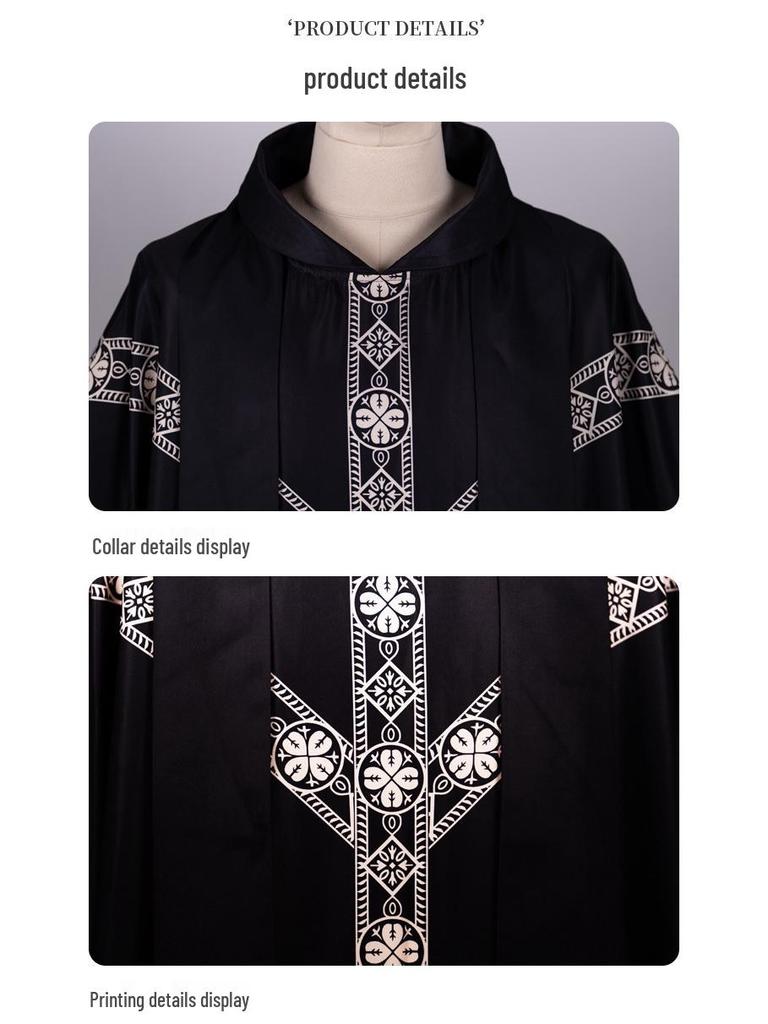 Medieval Halloween Priest Cloak with Tassels: Cosplay Long Robe Costume