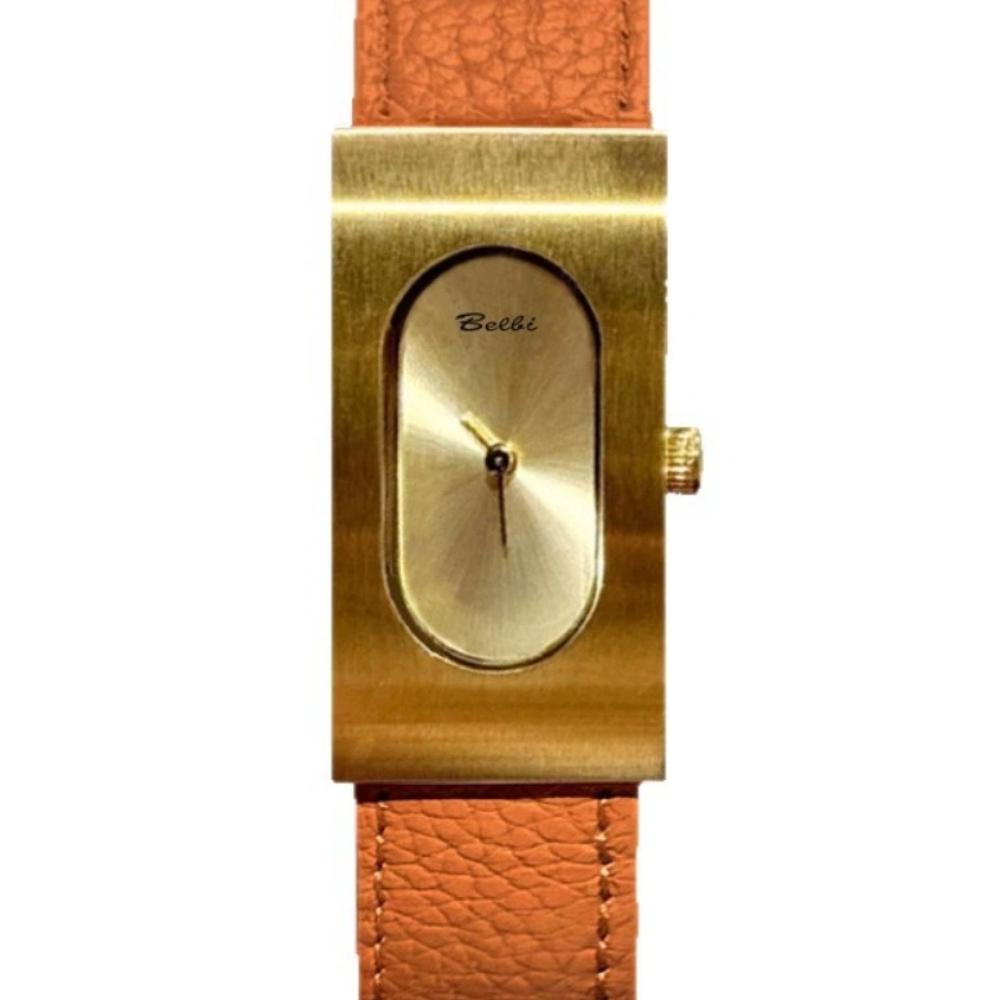 BELBI Reloj de Cuarzo Retro para Mujer con Caja Larga Correa de Cuero Genuino Esfera Oval Minimalista Caja Rectangular Delgada Elegante Reloj de Pulsera para Vestir Regalo Para Mujeres