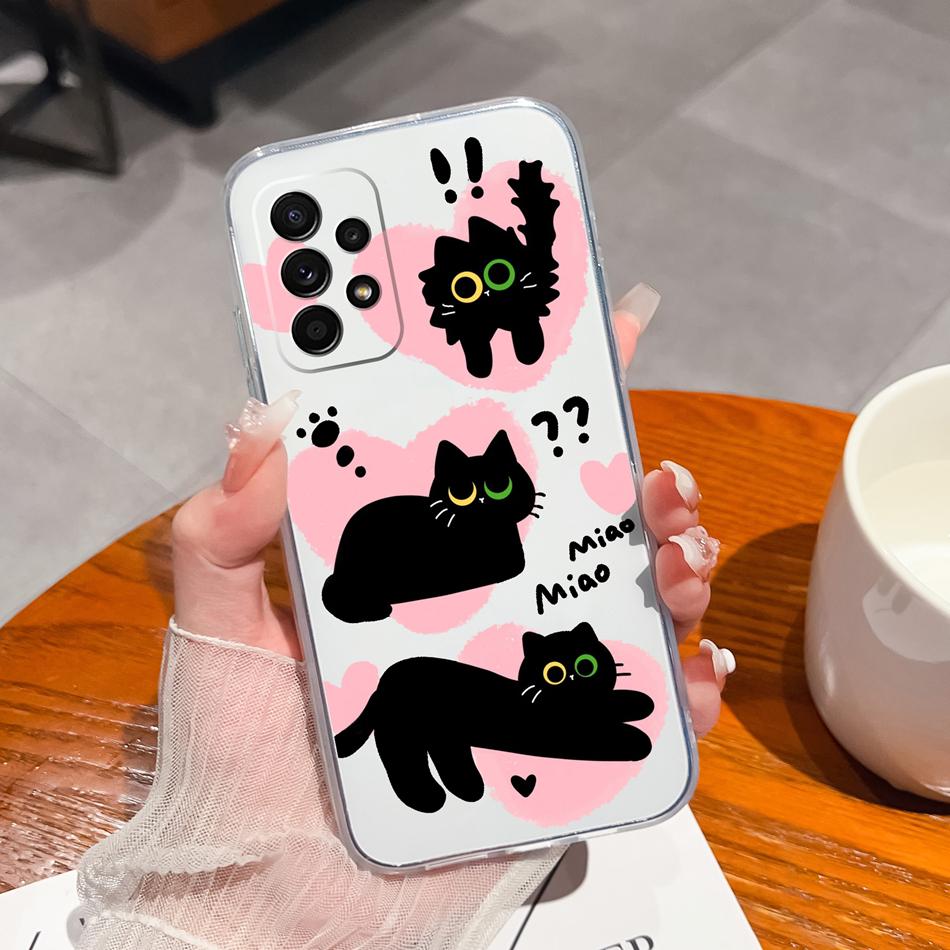 Flower Case For Samsung Galaxy A52 Phone Cover For Samsung A 52 Cases Soft Transparent Silicone Christmas Elk deer Back Covers